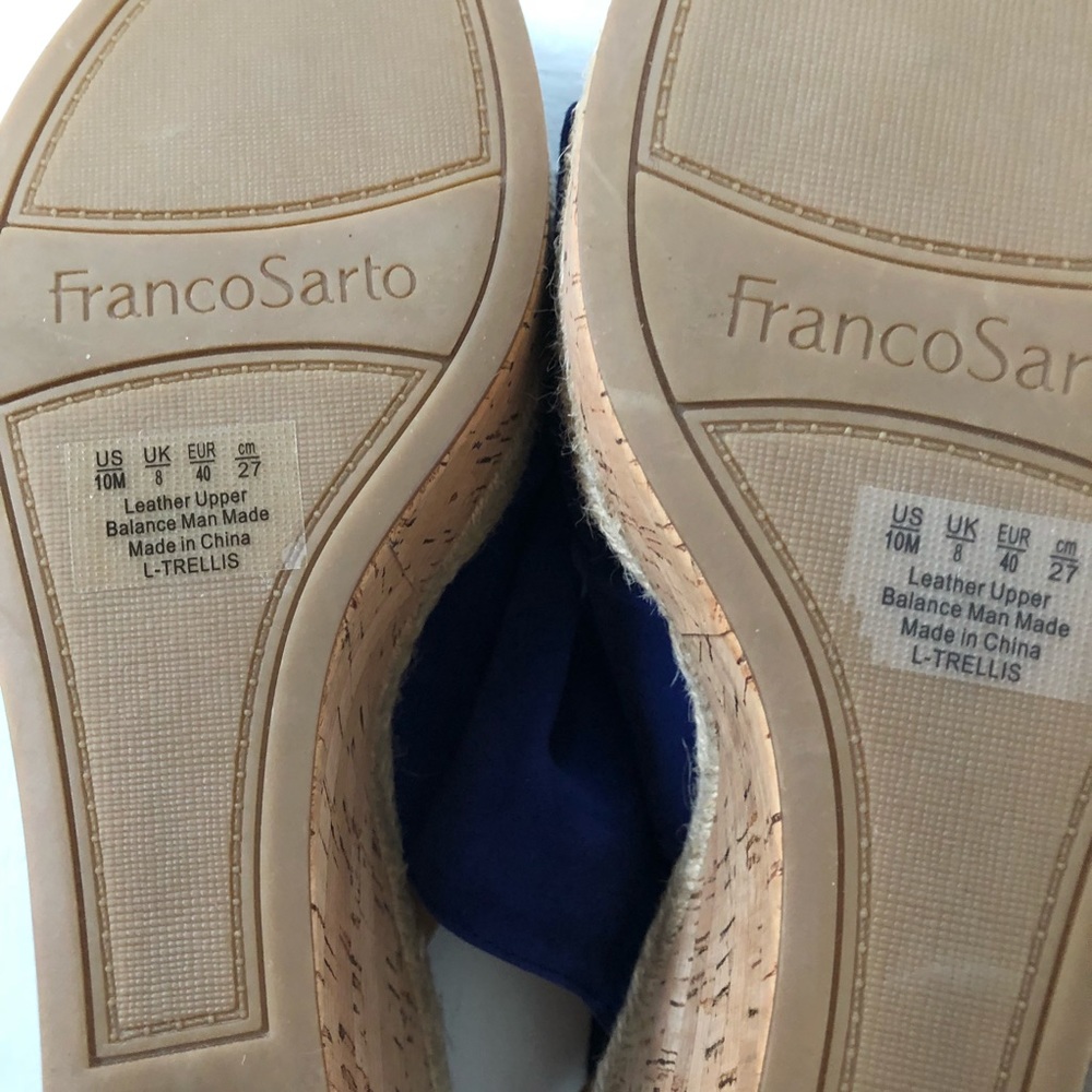 🔴SOLD🔴 Franco Sarto Suede Wedge Trellis Sandals - Picture 5 of 8